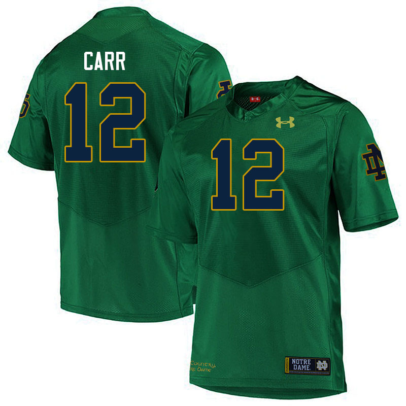 Men #12 CJ Carr Notre Dame Fighting Irish College Football Jerseys Stitched-Green